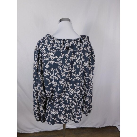 Old Navy Floral Peplum Blouse 2XL - Ruffle V-Neck - Excellent - Witchcore Earth - Picture 7 of 12